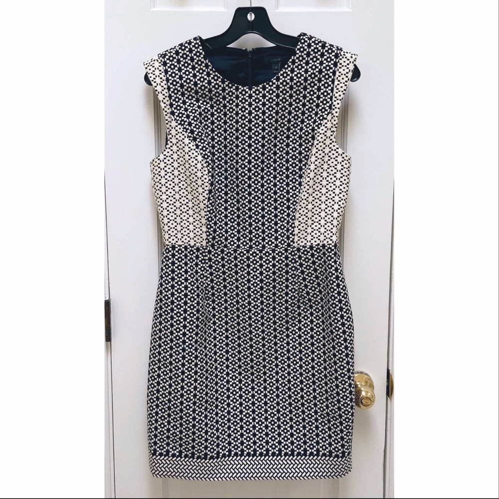 J. Crew Paneled Geometric Sheath Dress size 8